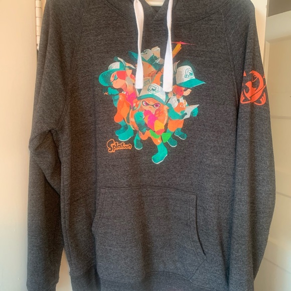 Nintendo Other - Nintendo Dark Gray Hoodie with Colorful Splatoon Design
